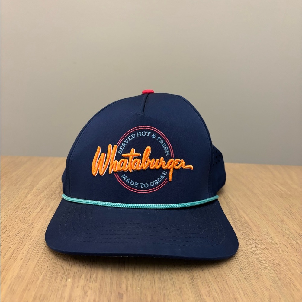 Whataburger Men's Navy Blue Rope-Trim Snapback Hat